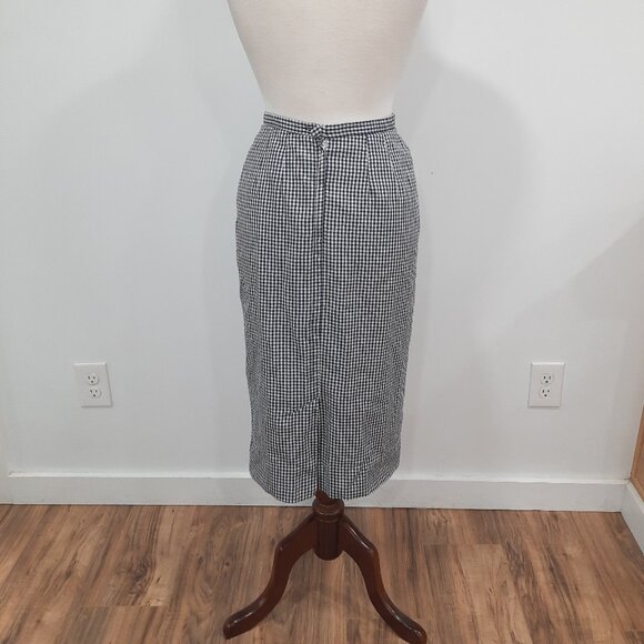 Vtg 70s handmade dark blue gingham skirt - Handmade - Picture 4 of 11